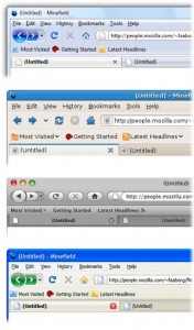Diferentes interfaces de Firefox 3 en diferentes sistemas operativos