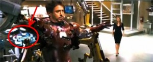 Escudo del capitán américa en la película de Iron Man